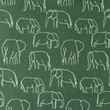 [S1156R-183484] [S1156R] Popeline Bedruckt Elefanten Strichzeichnungen Snoozy Fabrics (Dunkles Altes Grün)
