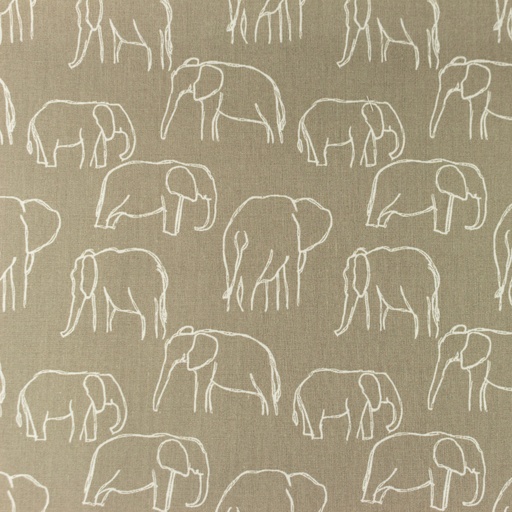 [S1156L] Poplin Printed Elephants Line Art Snoozy Fabrics