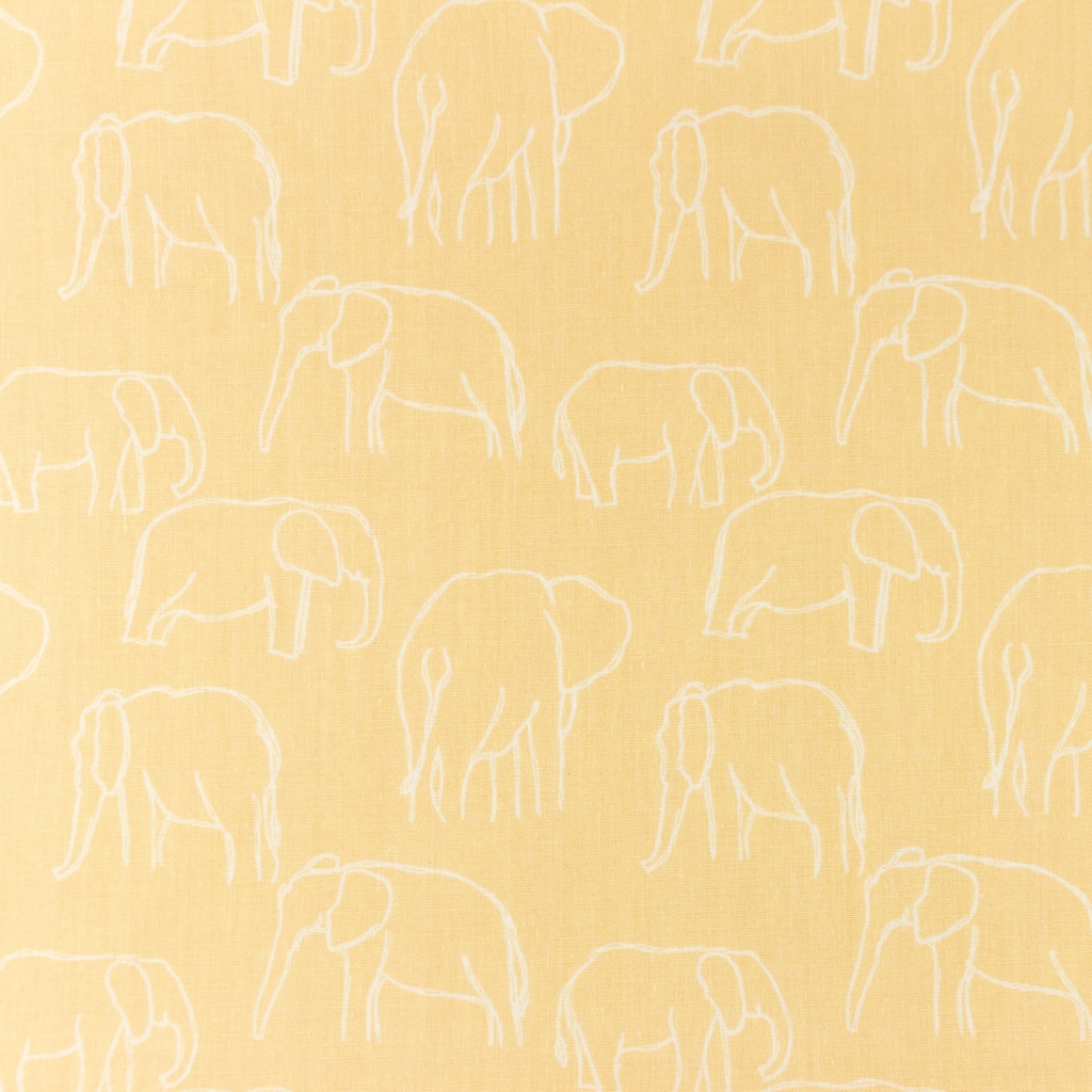 [S1156L] Popeline Bedruckt Elefanten Strichzeichnungen Snoozy Fabrics
