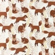 [S1168R-183781] [S1168R] Double Gauze Flat Printed Fox (Offwhite)