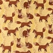 [S1168R-183783] [S1168R] Double Gauze Flat Printed Fox (Light Yellow)