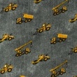 [S1170R-183924] [S1170R] Double Gauze Crinkled Printed Jeans Construction Vehicles (Anthracite)
