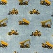 [S1170R-183920] [S1170R] Double Gauze Crinkled Printed Jeans Construction Vehicles (Blue)