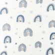 [S1174R-183870] [S1174R] Double Gauze Crinkled Printed Rainbow Love (Old Blue)