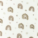 [S1174L-183867] [S1174L] Double Gauze Crinkled Printed Rainbow Love (Pebble)