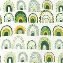 [S1175R-183914] [S1175R] Double Gauze Crinkled Printed Rainbows (Army)