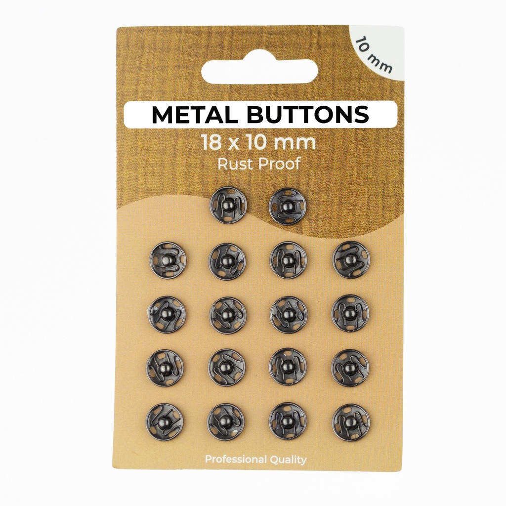 [697R] Metal Buttons Set 10 mm 