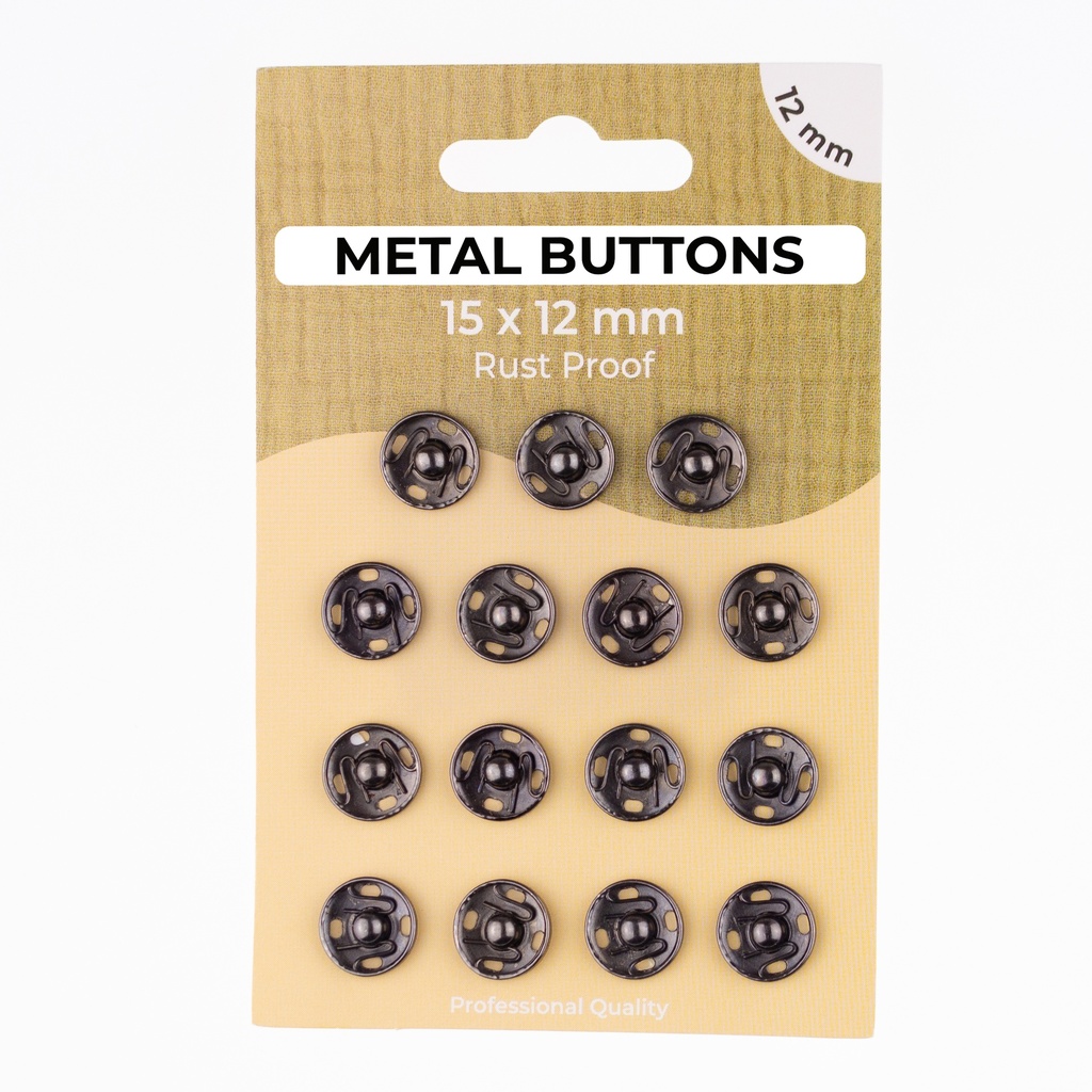 [698R] Metalen Drukknopen Set 12 mm 