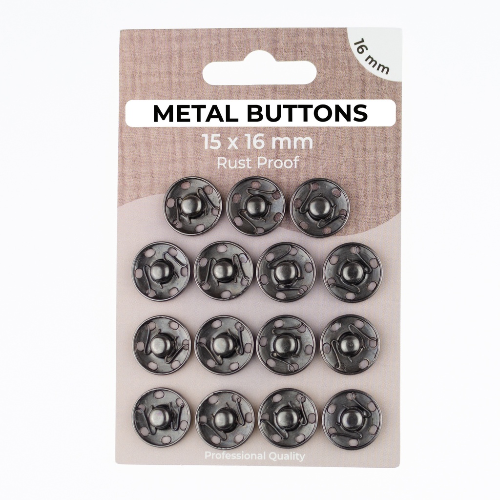 [700R] Juego de Botones a Presión de Metal 16 mm