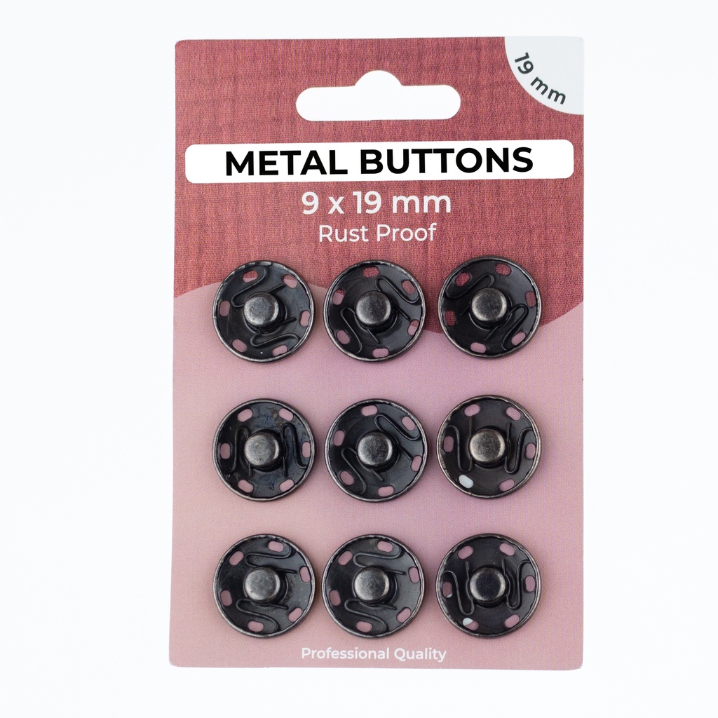 [701R] Metalen Drukknopen Set 19 mm
