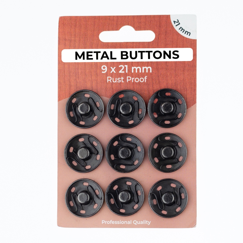 [702R] Juego de Botones a Presión de Metal 21 mm
