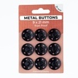 [702R-185622] [702R] Metalen Drukknopen Set 21 mm (Zwart)