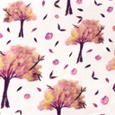 [S1245L-185734] [S1245L] Double Gauze Crinkled Digital Printed Mix Oak Snoozy Fabrics (Aubergine)