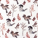 [S1252L-185796] [S1252L] Double Gauze Crinkled Digital Printed Mix Reed Snoozy Fabrics (Birds)