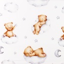 [S1253L-185802] [S1253L] Poplin Digital Printed Mix Cloudy Snoozy Fabrics (Teddy Bear)