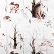 [S1257L-185835] [S1257L] Poplin Digital Printed Mix Flint Snoozy Fabrics (Bear)