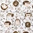 [S1259L-185851] [S1259L] Poplin Digital Printed Mix Linden Snoozy Fabrics (Hedgehog)