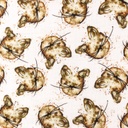 [S1265L-185892] [S1265L] Double Gauze Crinkled Digital Printed Mix Katie Snoozy Fabrics (Cat)