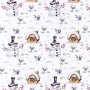 [S1280L-186003] [S1280L] Poplin Digital Printed Mix Snowy Snoozy Fabrics (Design A)