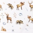 [S1285L-186043] [S1285L] Poplin Digital Printed Mix Bluebell Snoozy Fabrics (Reindeer)