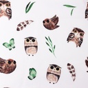 [S1289L-186064] [S1289L] Poplin Digital Printed Mix Finn Snoozy Fabrics (Owls)