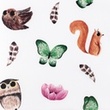 [S1289L-186067] [S1289L] Poplin Digital Printed Mix Finn Snoozy Fabrics (Zwierząt)