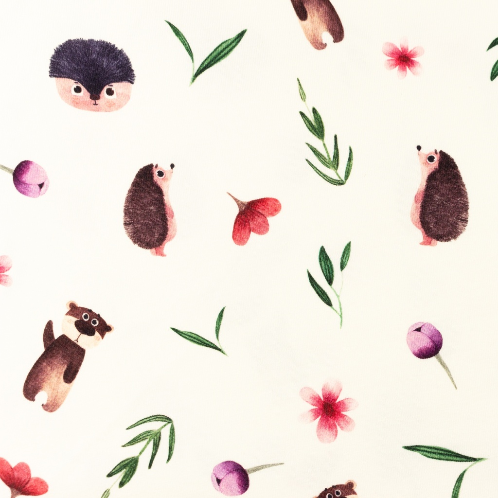 [S1336L] Jersey Digital Printed Owl And Friends Snoozy Fabrics