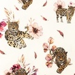 [S1340L-186585] [S1340L] Jersey Digital Printed Jaguar Snoozy Fabrics (Jaguar Small)