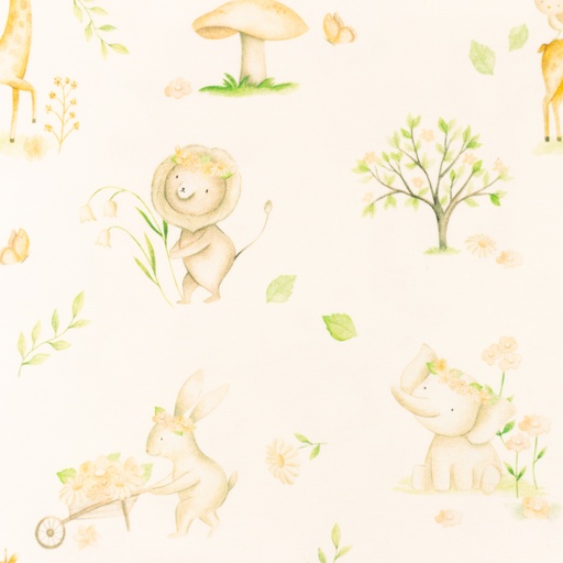 [S1382L] Jersey Digital Printed Baby Animals Snoozy Fabrics