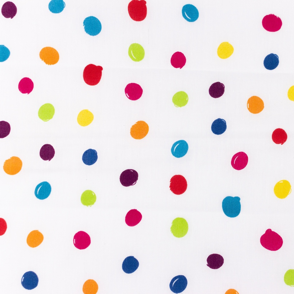 [S1390L] Poplin Printed Big Dots Snoozy Fabrics