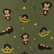 [S1408L-187095] [S1408L] Poplin Printed Monkeys Snoozy Fabrics (Camo Green)