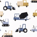 [S1410L-187107] [S1410L] Poplin Printed Trucks Snoozy Fabrics (Light Blue)