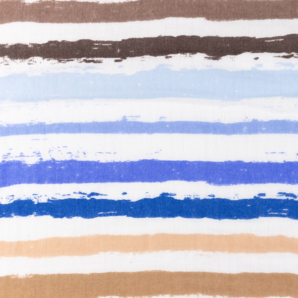 [S1393L] Double Gaze Froissé Imprimé Grandes Rayures Snoozy Fabrics
