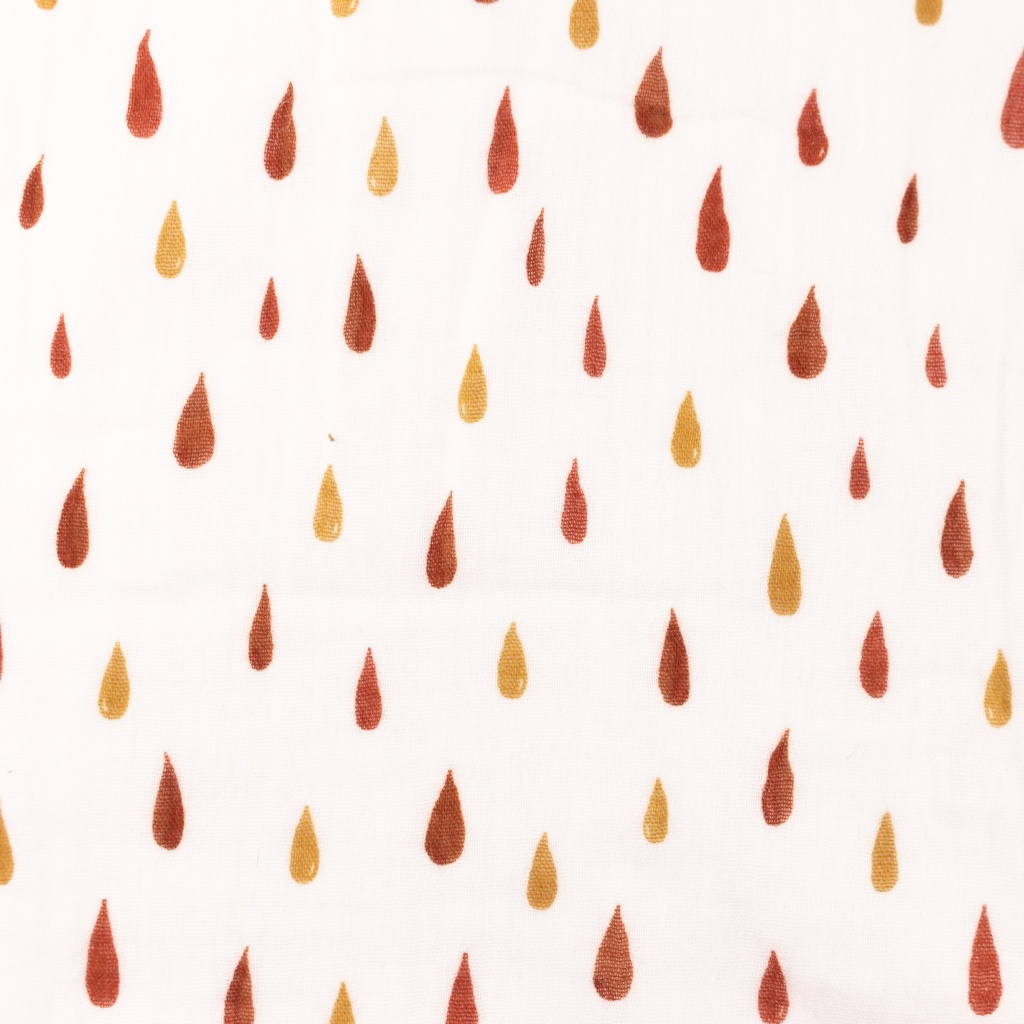 [S1405L] Gouttes de Pluie Imprimées Froissées en Double Gaze Snoozy Fabrics
