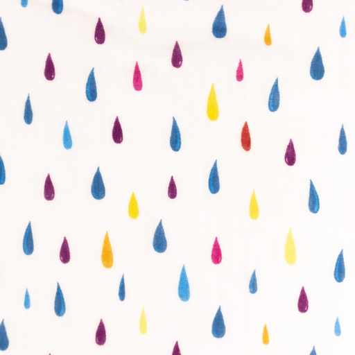 [S1405R] Double Gauze Crinkled Printed Raindrops Snoozy Fabrics
