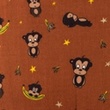 [S1409L-187103] [S1409L] Scimmie Stampate Increspate a Doppia Garza Snoozy Fabrics (Rosso Mattone)