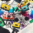 [S1316R-186421] [S1316R] French Terry Digital Printed Retro (Graffiti)