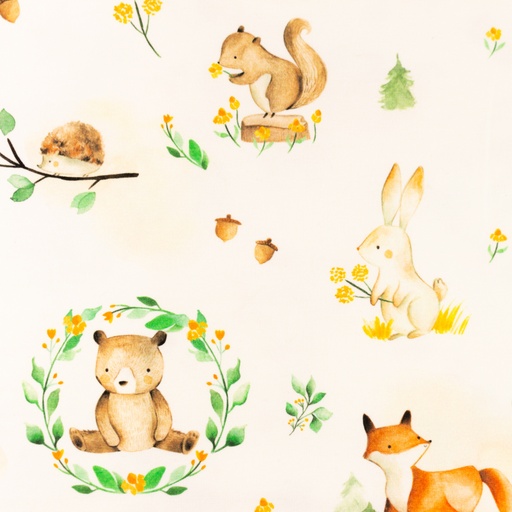 [S1382R] Jersey Digital Printed Baby Animals Snoozy Fabrics