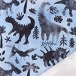 [S1320R-186447] [S1320R] French Terry Digital Printed Jeans Dinosaurs (Light Blue)