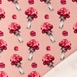 [S1321R-186454] [S1321R] French Terry Digital Printed Mushrooms (Old Pink)