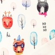 [S1324R-186473] [S1324R] French Terry Digital Printed Forest Animals (Animal Print)