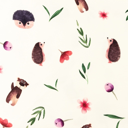 [S1336R] Jersey Digital Printed Owl And Friends Snoozy Fabrics