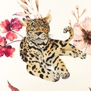 [S1340R-186584] [S1340R] Jersey Digital Printed Jaguar Snoozy Fabrics (Jaguar)