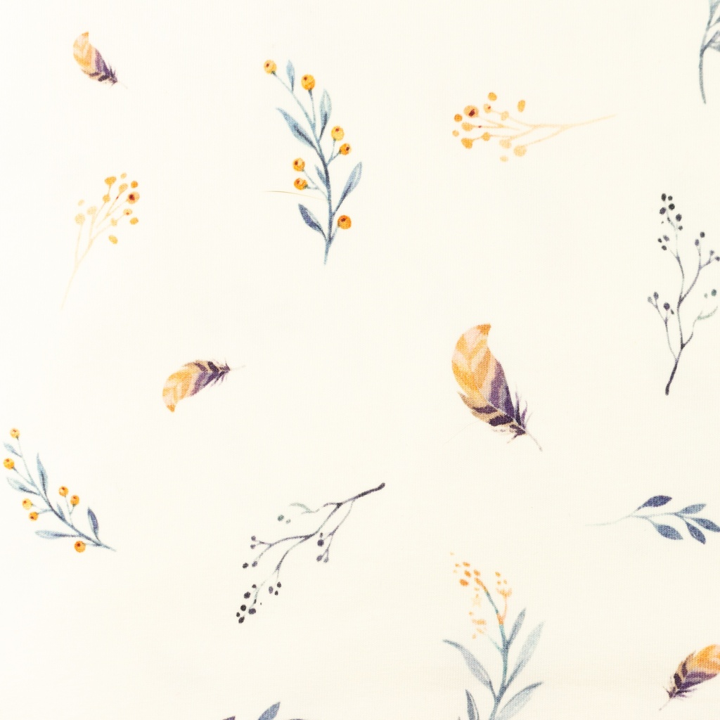 [S1342R] Jersey Digital Printed Feather Animals Snoozy Fabrics