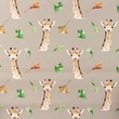[S1235R-185649] [S1235R] Popeline Impression Numérique Mix Starr Snoozy Fabrics (Girafe)