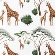 [S1235R-185650] [S1235R] Poplin Digital Printed Mix Starr Snoozy Fabrics (Giraffes)