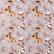 [S1235R-185653] [S1235R] Poplin Digital Printed Mix Starr Snoozy Fabrics (Cute Rabbit)