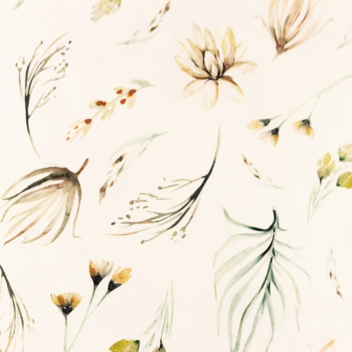[S1349R] Jersey Digital Printed Pastel Leaves Snoozy Fabrics