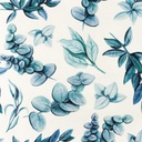 [S1350R-186646] [S1350R] Jersey Digital Printed Blue Leaves Snoozy Fabrics (Design A)