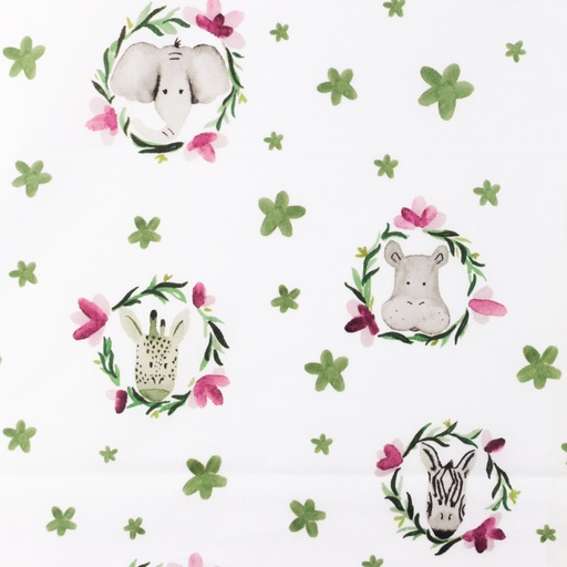 [S1238R] Poplin Digital Printed Mix Lotus Snoozy Fabrics